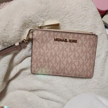 MICHAEL KORS 핑크 카드 케이스, 동전 지갑 포함.