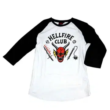 기묘한 이야기 헬파이어 클럽 7부 소매 티셔츠 래글런