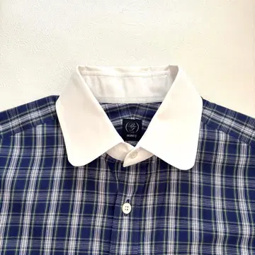 BEAMS F 클레릭 셔츠 타탄 체크 40 라운드 칼라 드레스