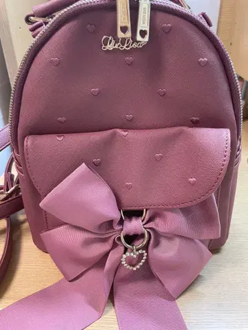 LIZLISA 양산형 핑크 하트 리본 백팩