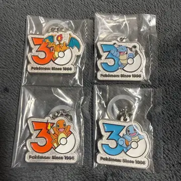 포켓몬 30주년 메탈 참 마스코트 4종 세트