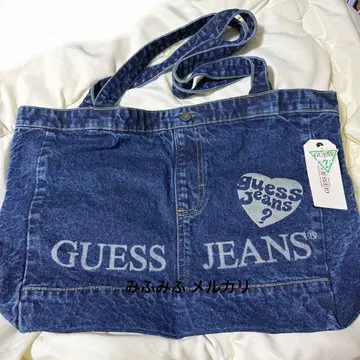 GUESS JEANS 데님 토트백 게스 하트