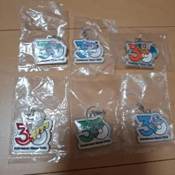 포켓몬 30주년 기념 아크릴 키링 6개 세트