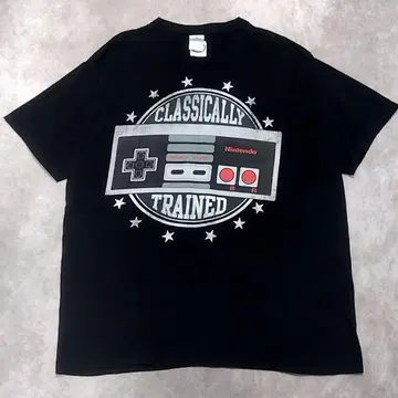 닌텐도 패미컴 컨트롤러 빅 프린트 티셔츠 페이드 XL
