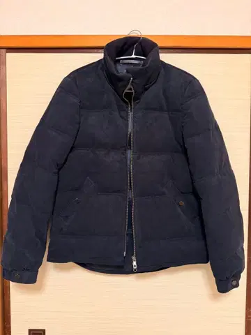 TOMORROWLAND 가죽 다운 자켓 다크 네이비 스웨이드 울 레어