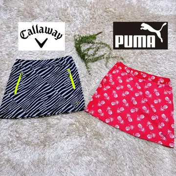 [ 새상품급 ] 2장 세트 캘러웨이 푸마 올 패턴 골프 스커트 M 사이즈