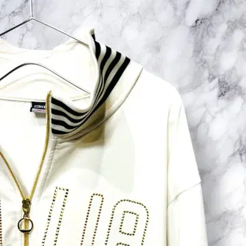 Kappa 트랙 자켓 블루종 큐빅 지퍼 골드