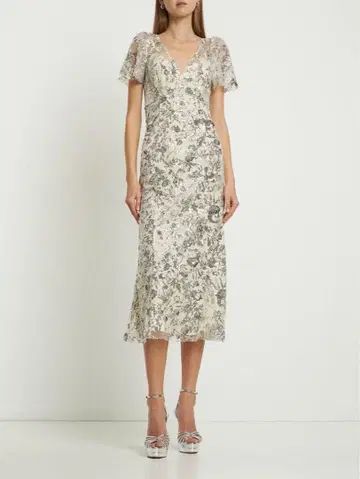 self-portrait 반팔 무릎 기장 원피스 UK10