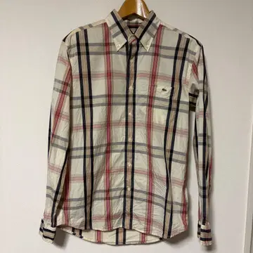 LACOSTE 체크 무늬 긴팔 셔츠 사이즈 3 남성용 L 사이즈