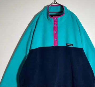 LAND'S END 랜드스엔드 자수 로고 스냅 버튼 플리스 자켓