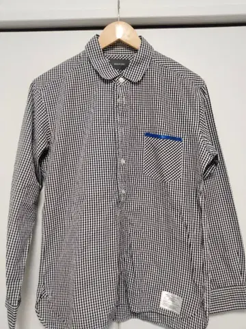 SAGE DE CRET 깅엄 체크 파랑 라인 셔츠 일본제