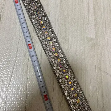 크리스탈 장식 실버 벨트 80cm~