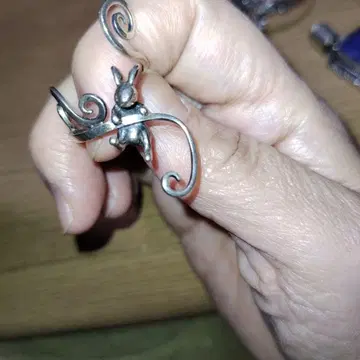 토끼 모티브 실버 반지