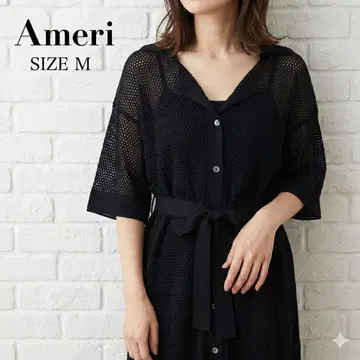 Ameri VINTAGE 2WAY KNIT ROMPERS SHIRT 블랙