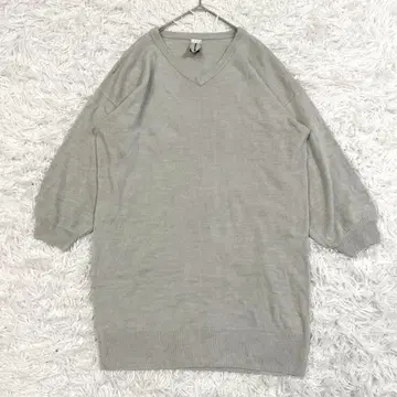 Emsexcite 엠즈 엑사이트 V넥 니트 M 라이트 그레이 루즈핏