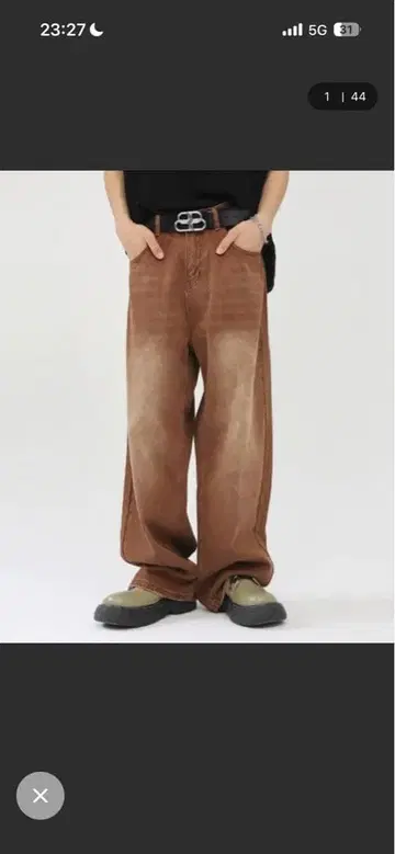 브라운 와이드 팬츠 S 사이즈