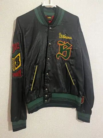 WANIMA 블랙 바시티 자켓