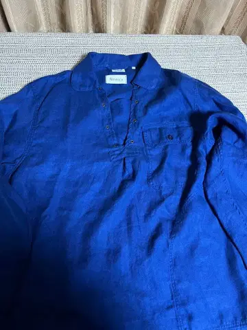 오어슬로우 fennica 네이비 블루 린넨 셔츠 사이즈 2