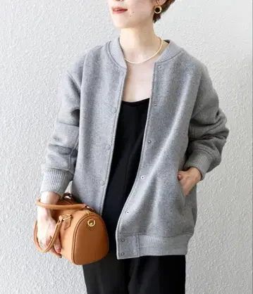 SHIPS any 바시티 자켓 라이트 그레이