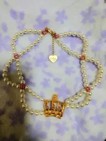 Angelic Pretty 펄과 크라운 모티브의 목걸이
