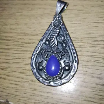 실버 925 보라색 돌 코코펠리 펜던트
