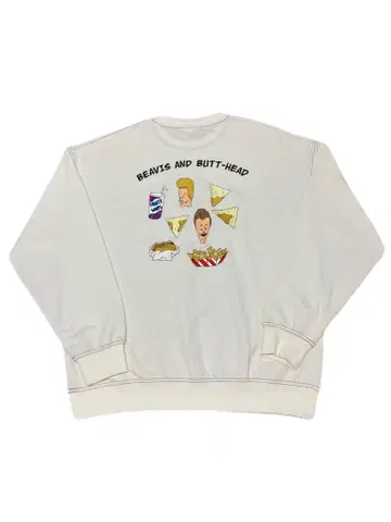 비비스 앤 버트헤드 자수 맨투맨 L 버거 월드 MTV 구제 의류