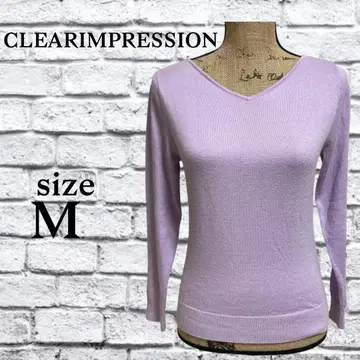 P23 클리어 임프레션 하이 게이지 니트 [ M ] V넥 퍼플