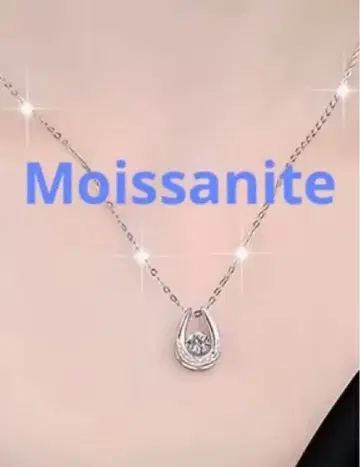 모이사나이트 목걸이 0.5ct 댄싱스톤 말발굽 S925