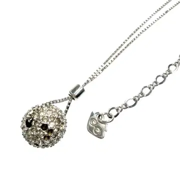 SWAROVSKI 목걸이 큐빅 공 모티브 실버