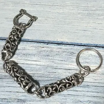 초레어 당시 물품 라이온 하트 실버 925 키체인 부품 셔클 포함