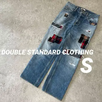 더블 스탠다드 클로징 리메이크 데님 패치워크 체크 34