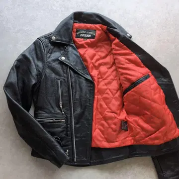 EEZAN 소가죽 더블 라이더 자켓 다이아 퀼트 블랙 34