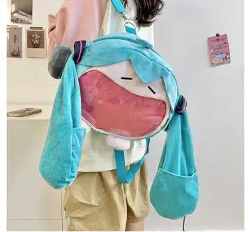 하츠네 미쿠 백팩 봉제 인형 이타백 복슬복슬 귀여운