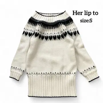 Herlipto 하트 페어 아일 니트 미니 드레스