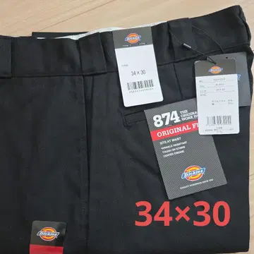 [ 미사용 새상품 ] 디키즈 874 34x30 워크 팬츠 블랙