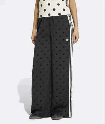 아디다스 오리지널스 새틴 물방울 패턴 와이드 레그 팬츠 도트