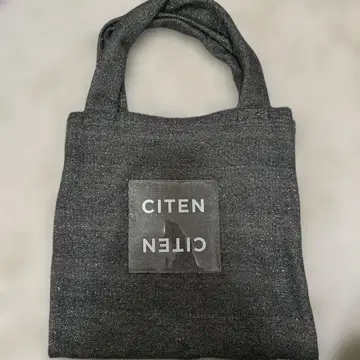 CITEN 키라키라 클리어 로고 토트백 실버