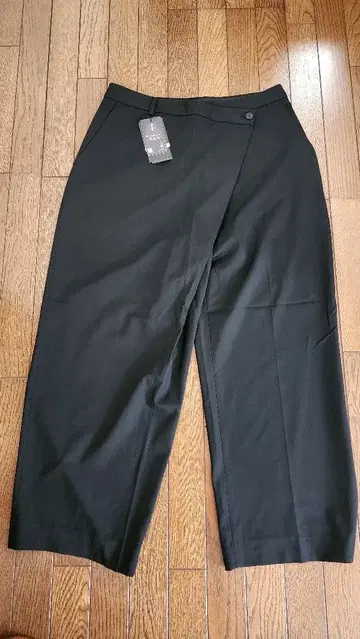 MUSSINA STANDARD WOMAN 블랙 와이드 팬츠 34