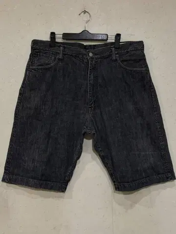 에비수 에비수 셀비지 하프 숏 카고 데님 팬츠 일본제 블랙 38