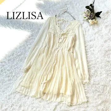 LIZLISA 레이스 미니 원피스 티어드 화이트 y2k 헤이세이 갸루