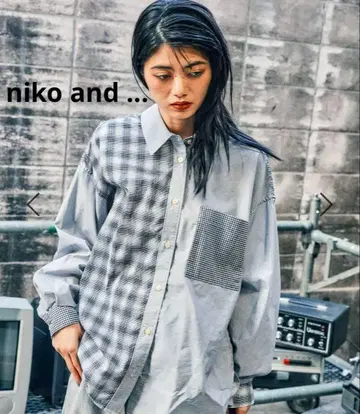 niko and - MODE NORM CORE 크레이지 패치워크 셔츠