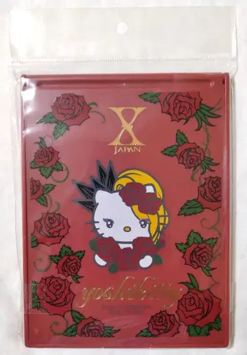 (미사용) 거울 로즈 패턴 빨간색 Yoshikitty 헬로키티
