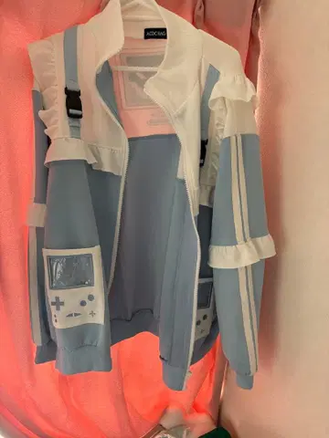 스카이블루 패션 천사계 패션 서브컬쳐 천사 후드티 프릴 저지