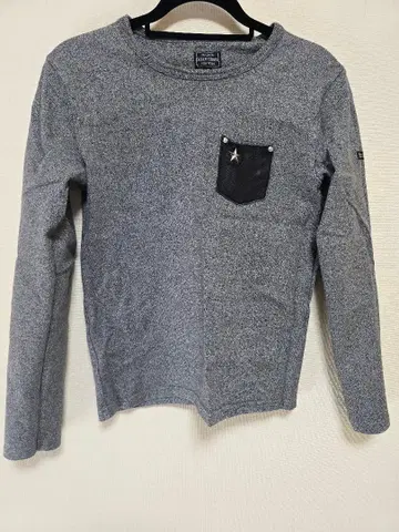 SCHOTT BROS. 그레이 원스타 긴팔 티셔츠 포켓 부착 XS