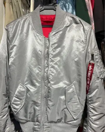 실버 MA-1 플라이트 자켓 리버서블 s 사이즈
