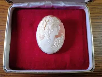 빈티지 미츠코시 카메오 브로치 실버