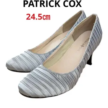 PATRICK COX 새틴 실버 플리츠 디자인 펌프스 24.5cm