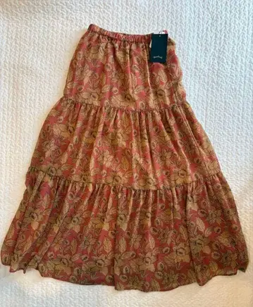 omekashi 오메카시 꽃무늬 롱 스커트 고블랑 플레어