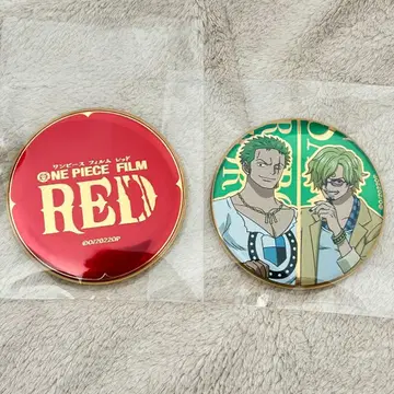 원피스 FILM RED 애니메이트 한정판 메탈 캔뱃지 조로 상디