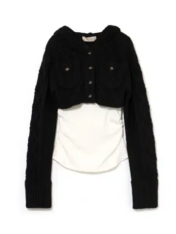 ANDMARY Mary logo cable knit set black